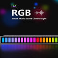 RGB smart music sound control light with colorful display on a dark background