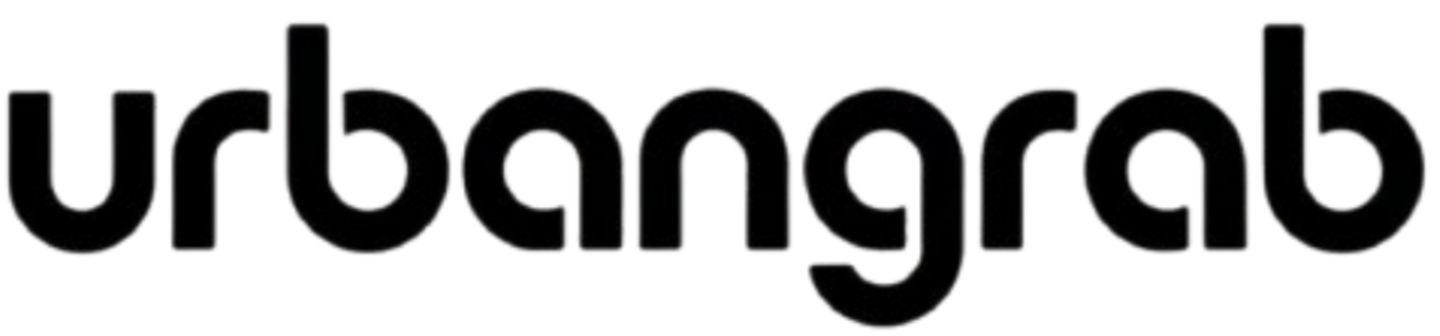 Black 'urbangrab' logo on a white background