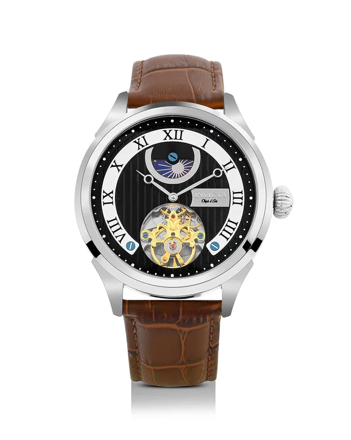 Men’s Premium Analogue Watch with Leather Strap